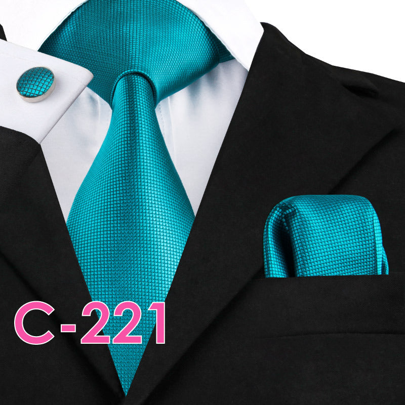 Set cravatta sartoriale in seta, pochette da taschino e gemelli