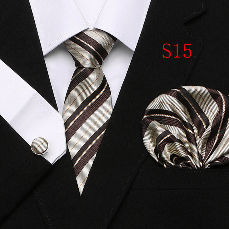 Cravatta sartoriale abbinato con gemelli e pochette da taschino (in seta)