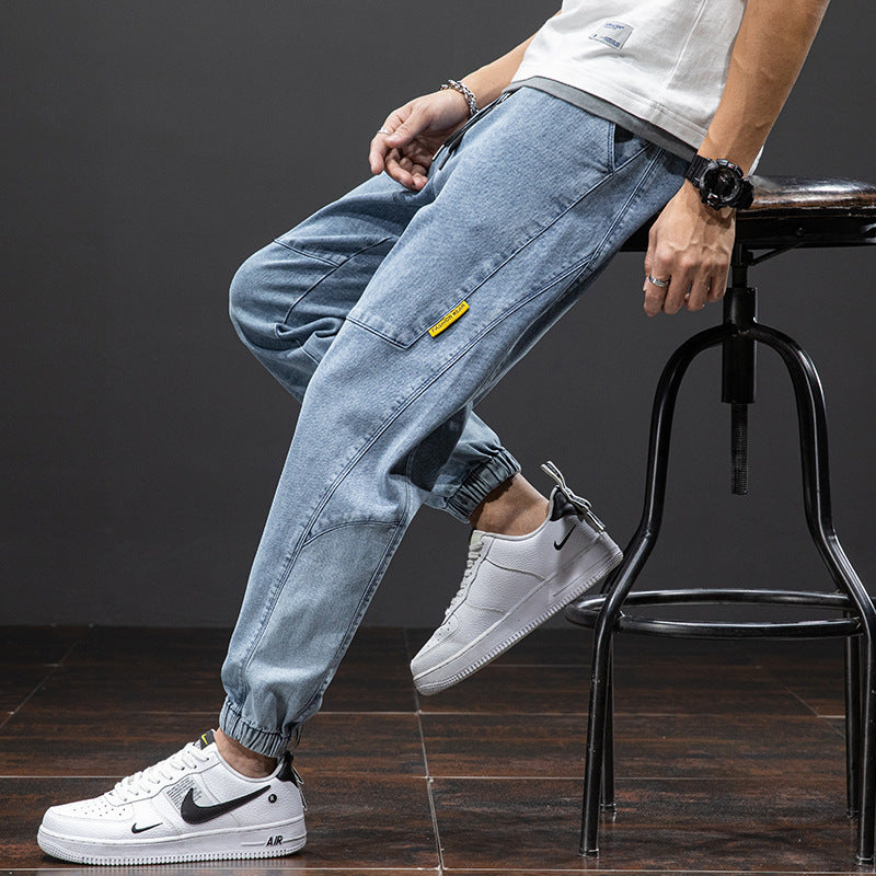 Jeans casual cargo larghi da uomo, nuovi di zecca, primavera