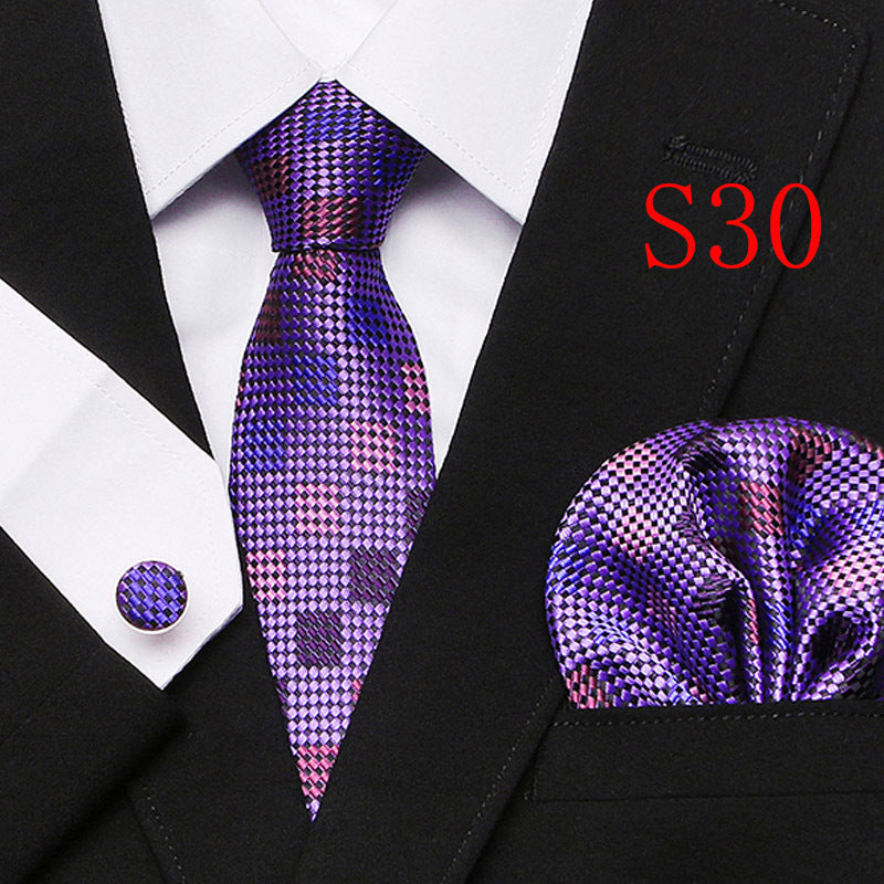 Cravatta sartoriale abbinato con gemelli e pochette da taschino (in seta)