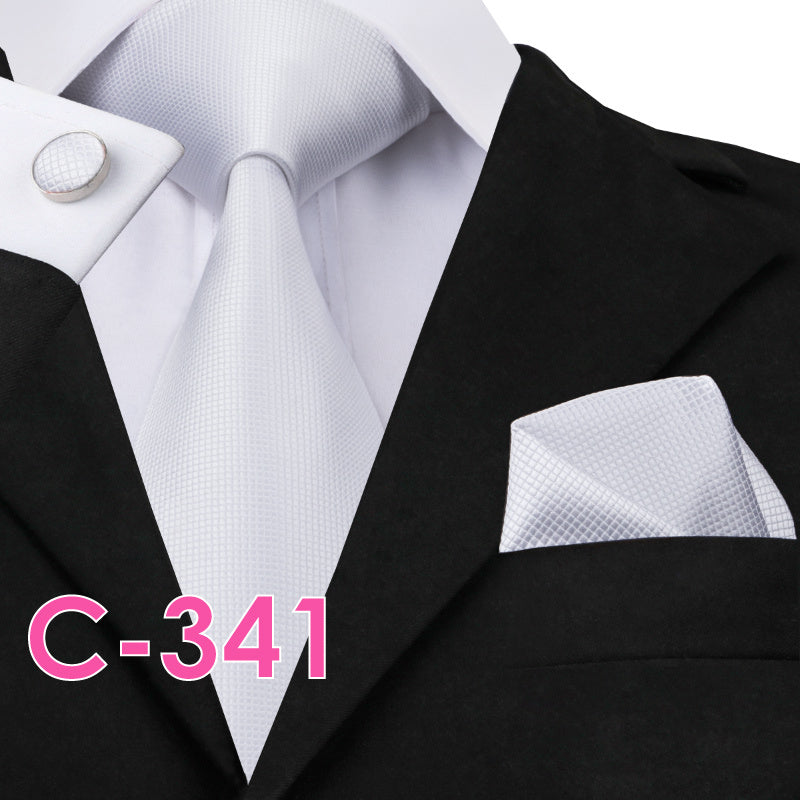 Set cravatta sartoriale in seta, pochette da taschino e gemelli