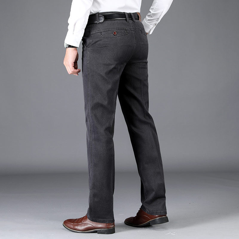 Pantaloni larghi dritti ed elastici a vita alta spessi per autunno e inverno, taglie forti