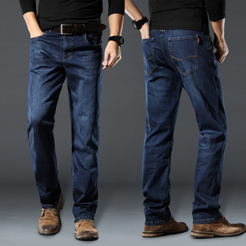 Jeans dritti e larghi da uomo, elastici e primaverili, autunnali