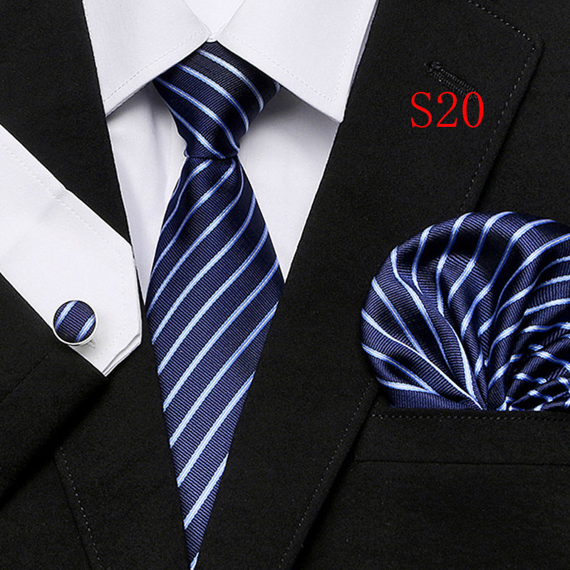 Cravatta sartoriale abbinato con gemelli e pochette da taschino (in seta)