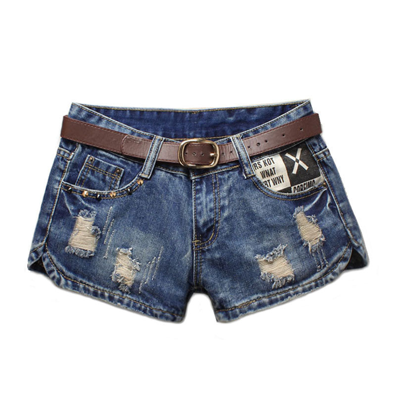 Pantaloncini corti da donna larghi, con cerniera laterale, a vita bassa, sottili e a gamba larga