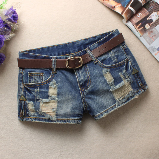 Pantaloncini corti da donna larghi, con cerniera laterale, a vita bassa, sottili e a gamba larga