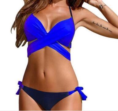 Nuovo costume da bagno alla moda con spalline incrociate, bikini sexy con supporto in acciaio e due pezzi