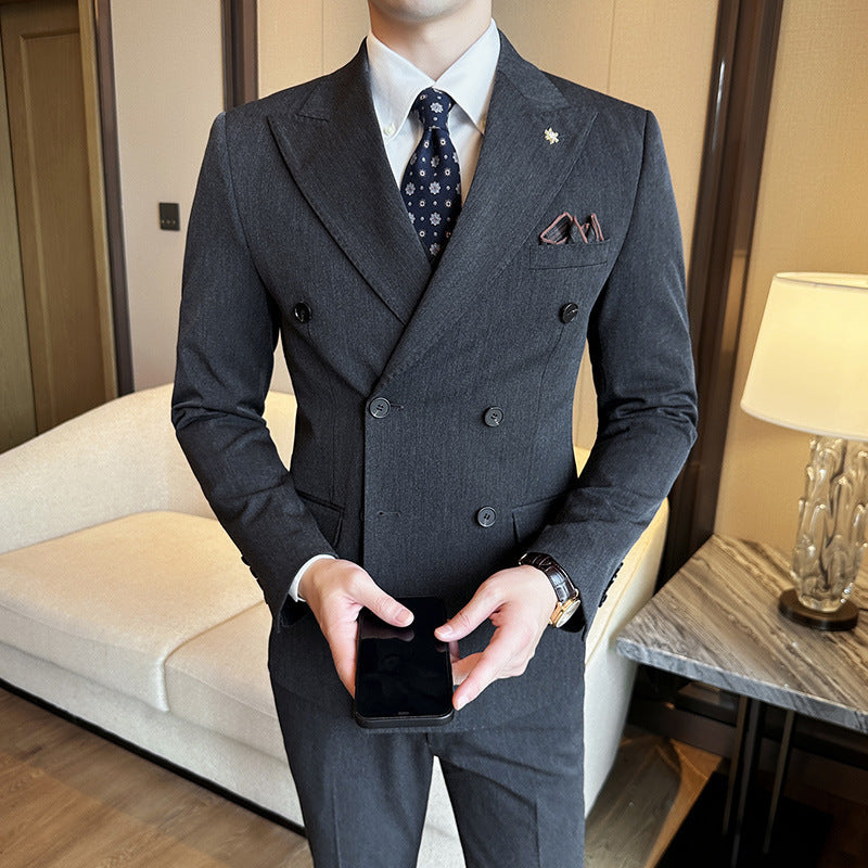 Abito casual a due pezzi slim fit doppiopetto per eventi e lavoro