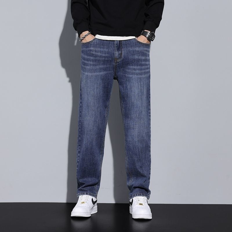 Jeans larghi, dritti, casual, pantaloni lunghi da uomo