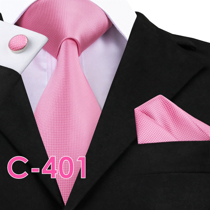 Set cravatta sartoriale in seta, pochette da taschino e gemelli