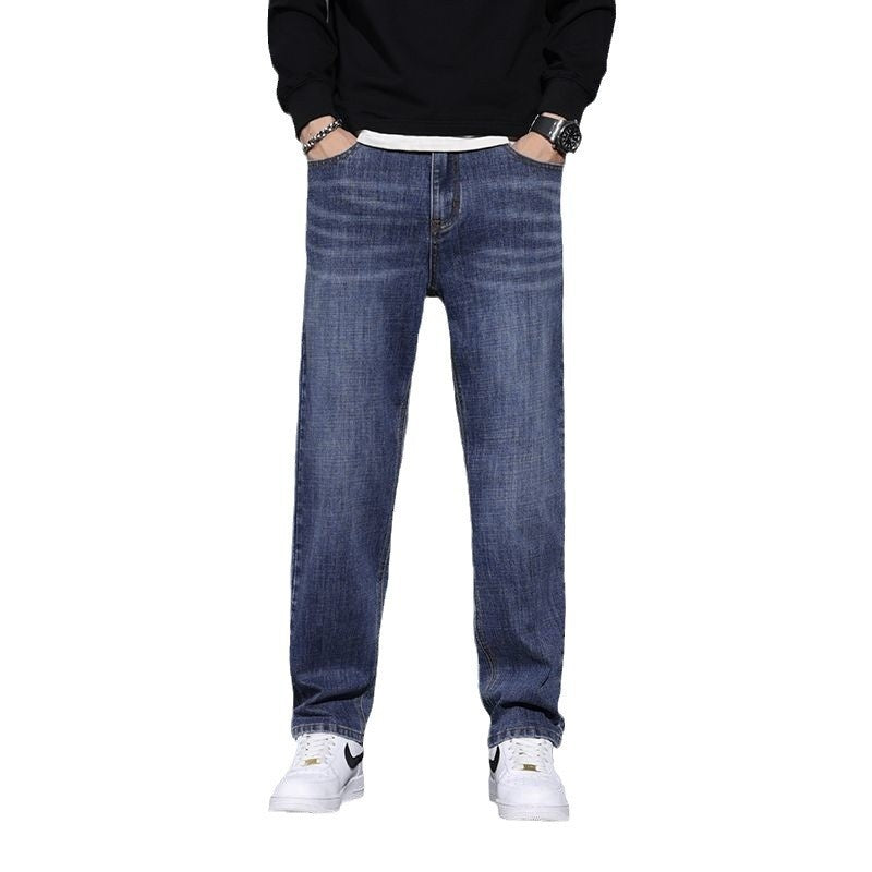 Jeans larghi, dritti, casual, pantaloni lunghi da uomo