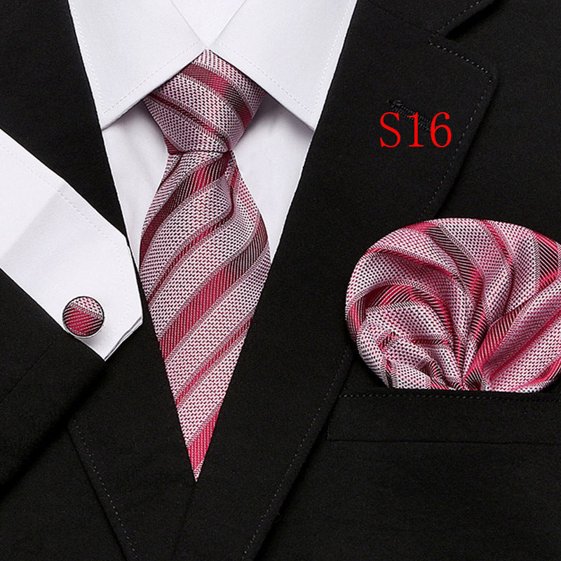Cravatta sartoriale abbinato con gemelli e pochette da taschino (in seta)