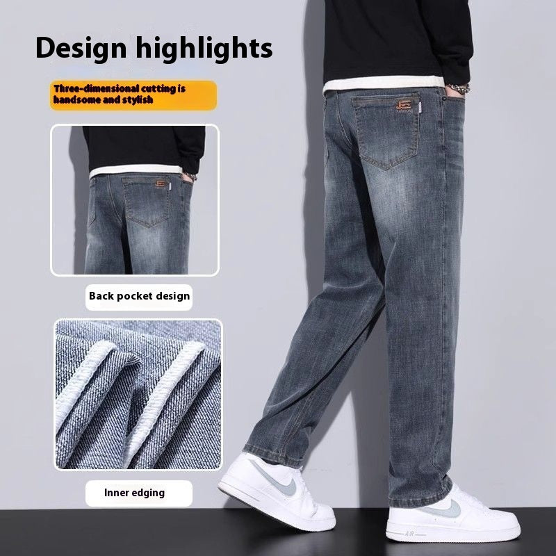 Jeans larghi, dritti, casual, pantaloni lunghi da uomo