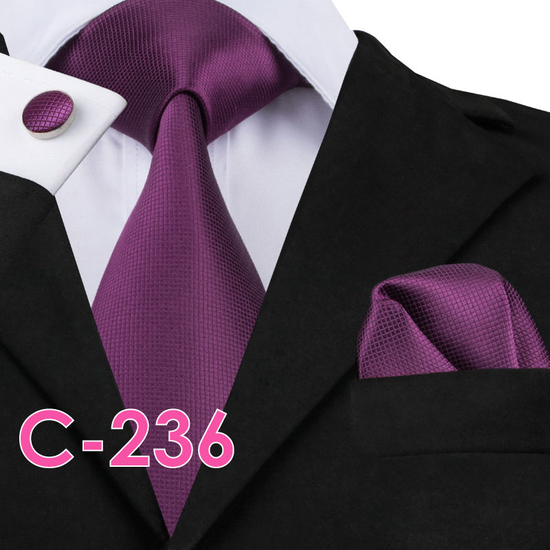Set cravatta sartoriale in seta, pochette da taschino e gemelli