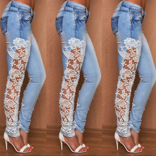 Jeans con Dettagli in Pizzo – Eleganza Moderna | Terry’s Home