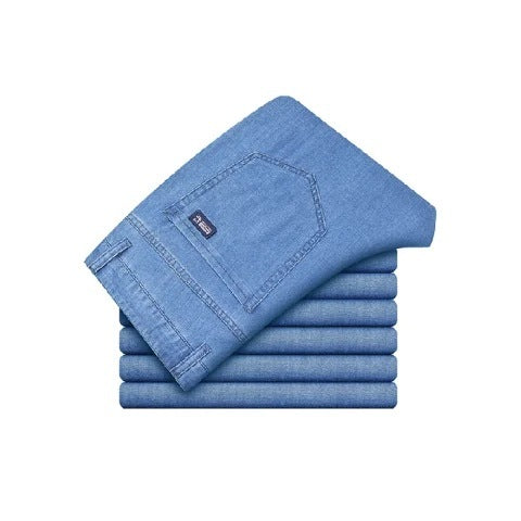 Jeans dritti sottili in lyocell di alta qualità da uomo