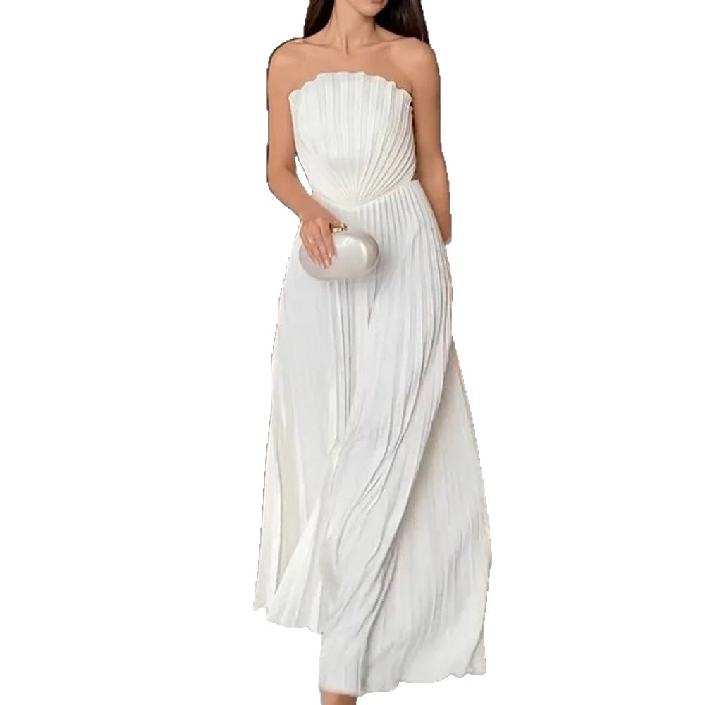 🤍 Abito Lungo Bianco con Corpino Fasciato – Pure Chic Elegance