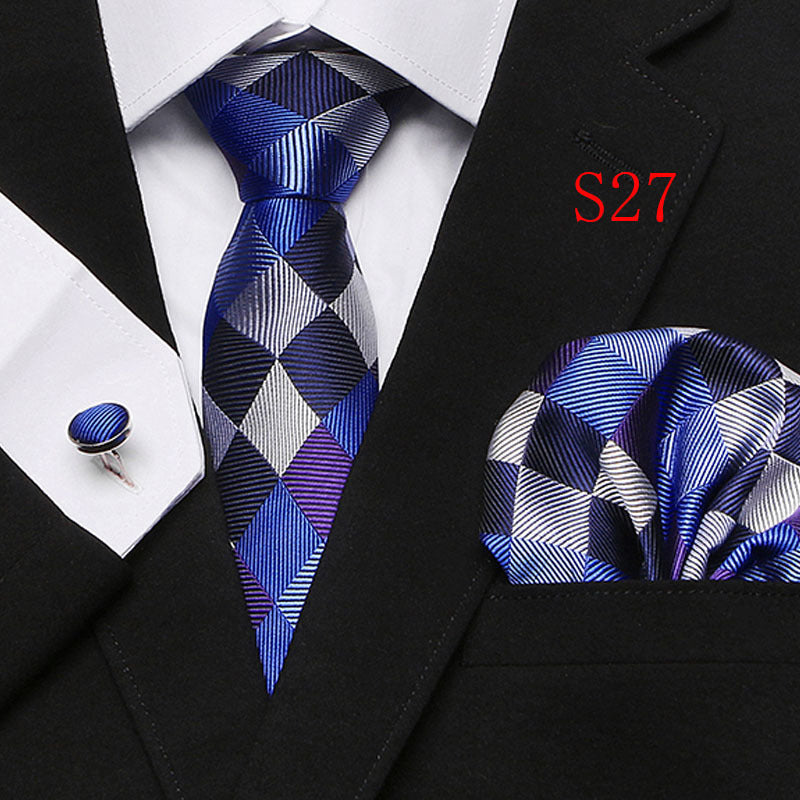 Cravatta sartoriale abbinato con gemelli e pochette da taschino (in seta)