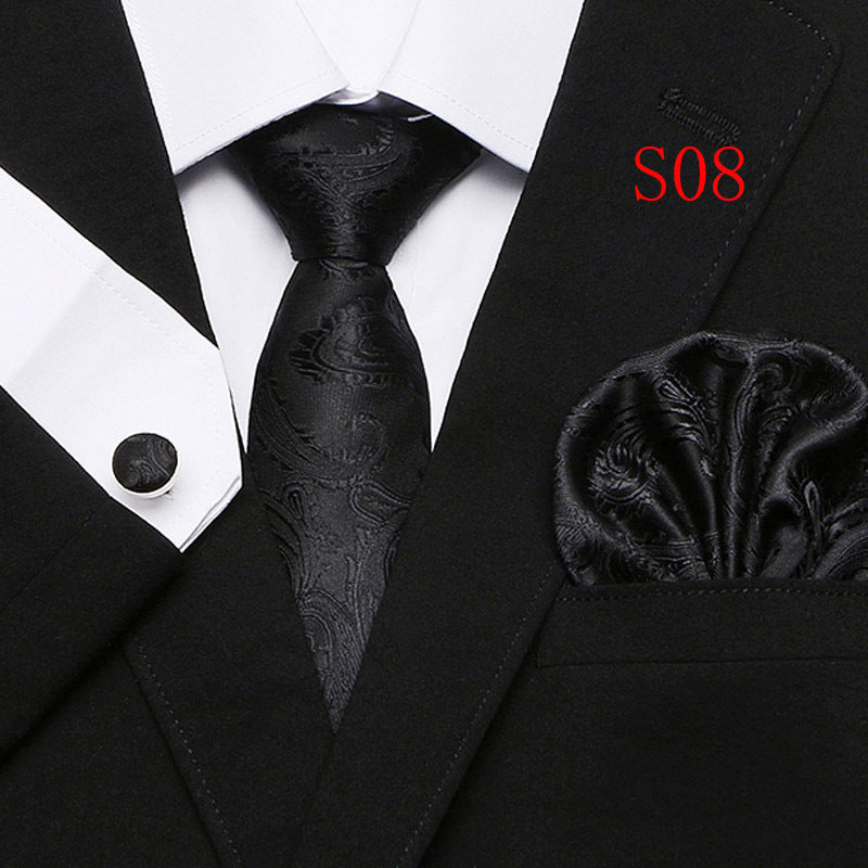 Cravatta sartoriale abbinato con gemelli e pochette da taschino (in seta)