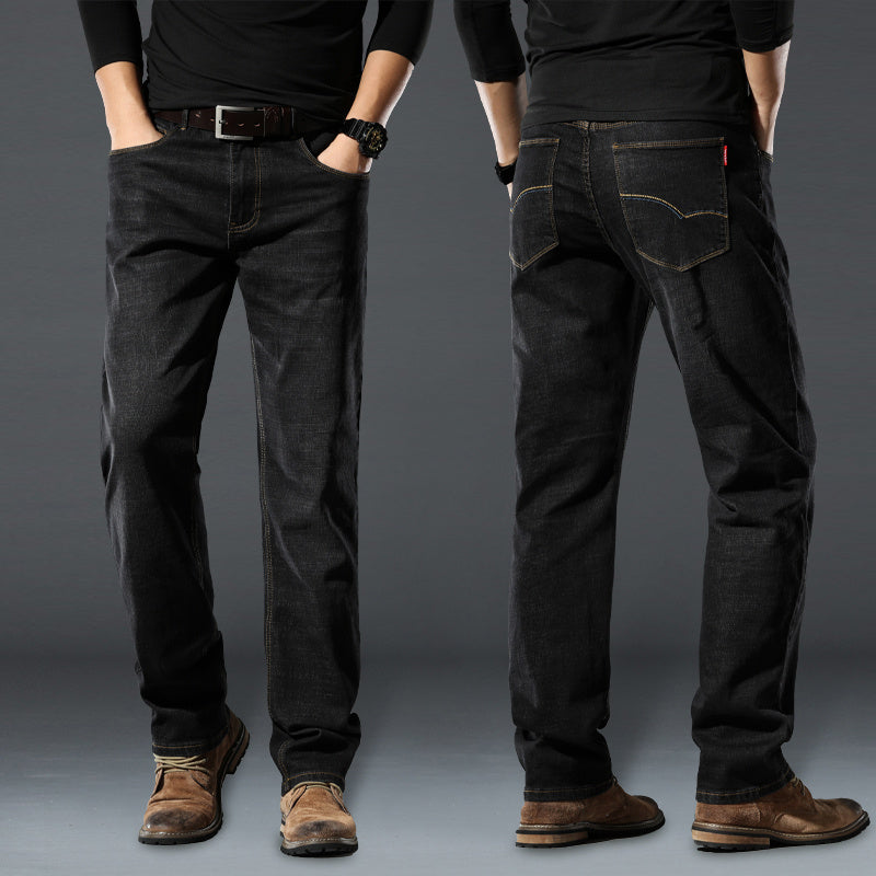 Jeans dritti e larghi da uomo, elastici e primaverili, autunnali