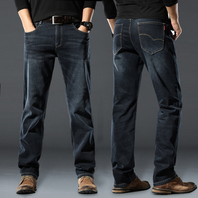 Jeans dritti e larghi da uomo, elastici e primaverili, autunnali