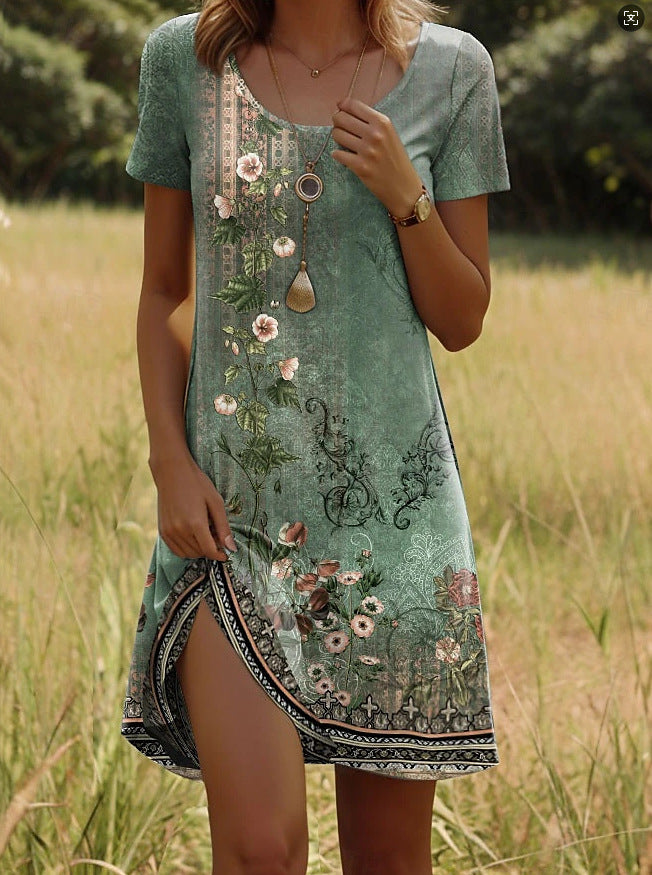 ๐ผ Abito Floreale A-Line โ Eleganza Naturale per Ogni Silhouette