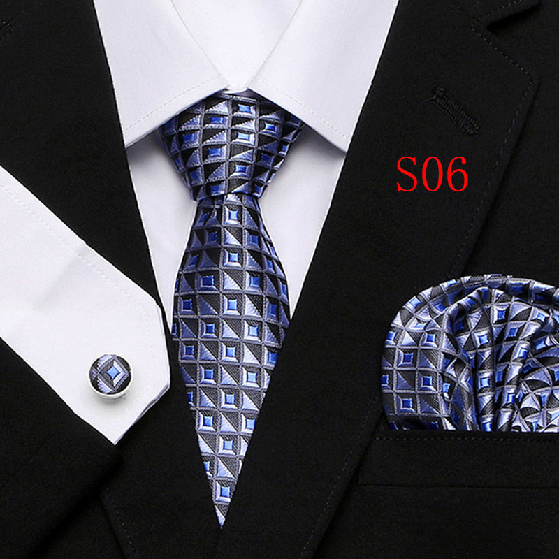 Cravatta sartoriale abbinato con gemelli e pochette da taschino (in seta)