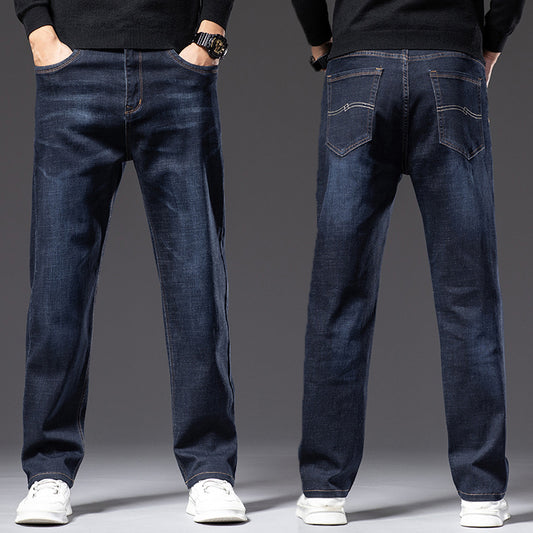 Jeans dritti e larghi da uomo, elastici e primaverili, autunnali