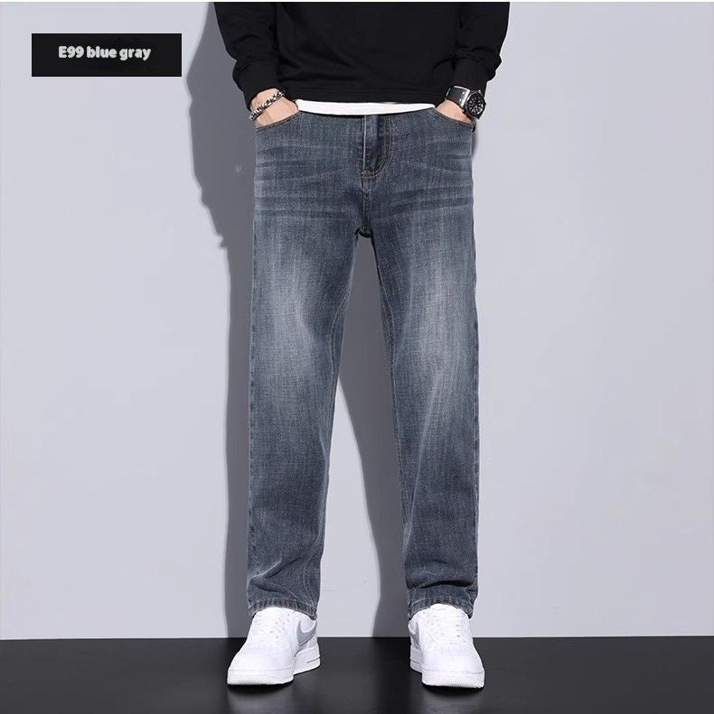Jeans larghi, dritti, casual, pantaloni lunghi da uomo