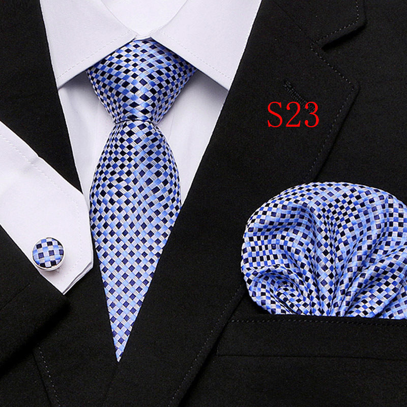 Cravatta sartoriale abbinato con gemelli e pochette da taschino (in seta)