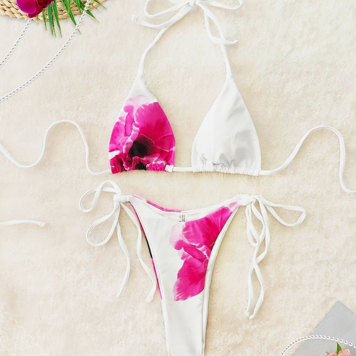Costume da bagno bikini con gonna a fascia sexy stampata