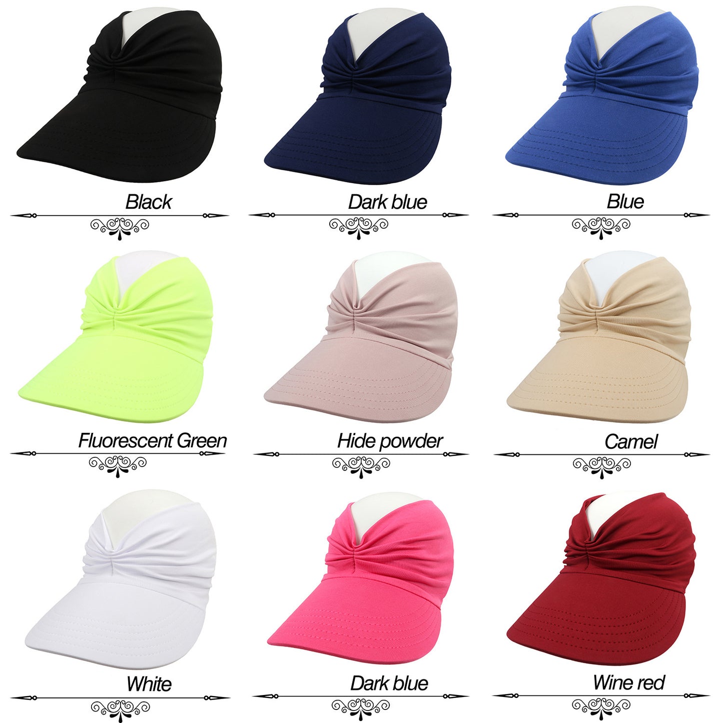 Cappello da spiaggia da donna, nuovo cappello primaverile ed estivo, cappello da sole per sport all'aria aperta, cappello aperto.