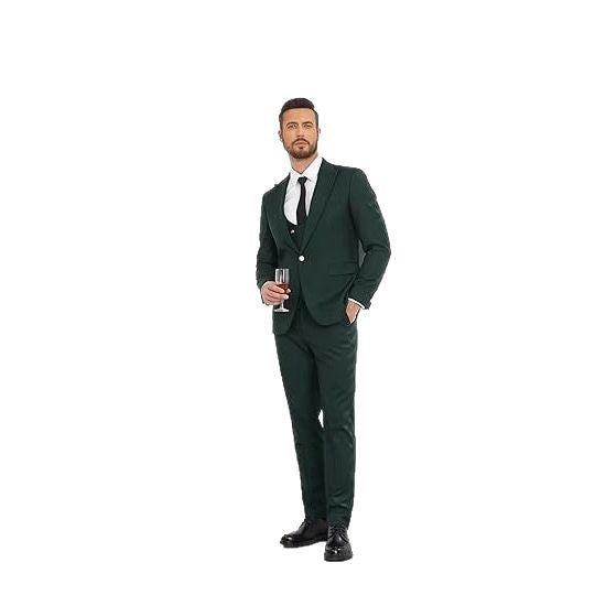Completo da uomo slim fit con gilet doppio petto e pantaloni