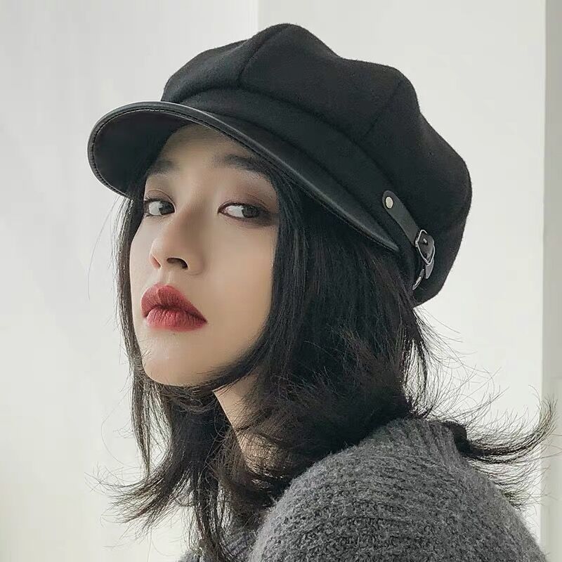 Cappello primaverile in lana con basco alla moda per donna