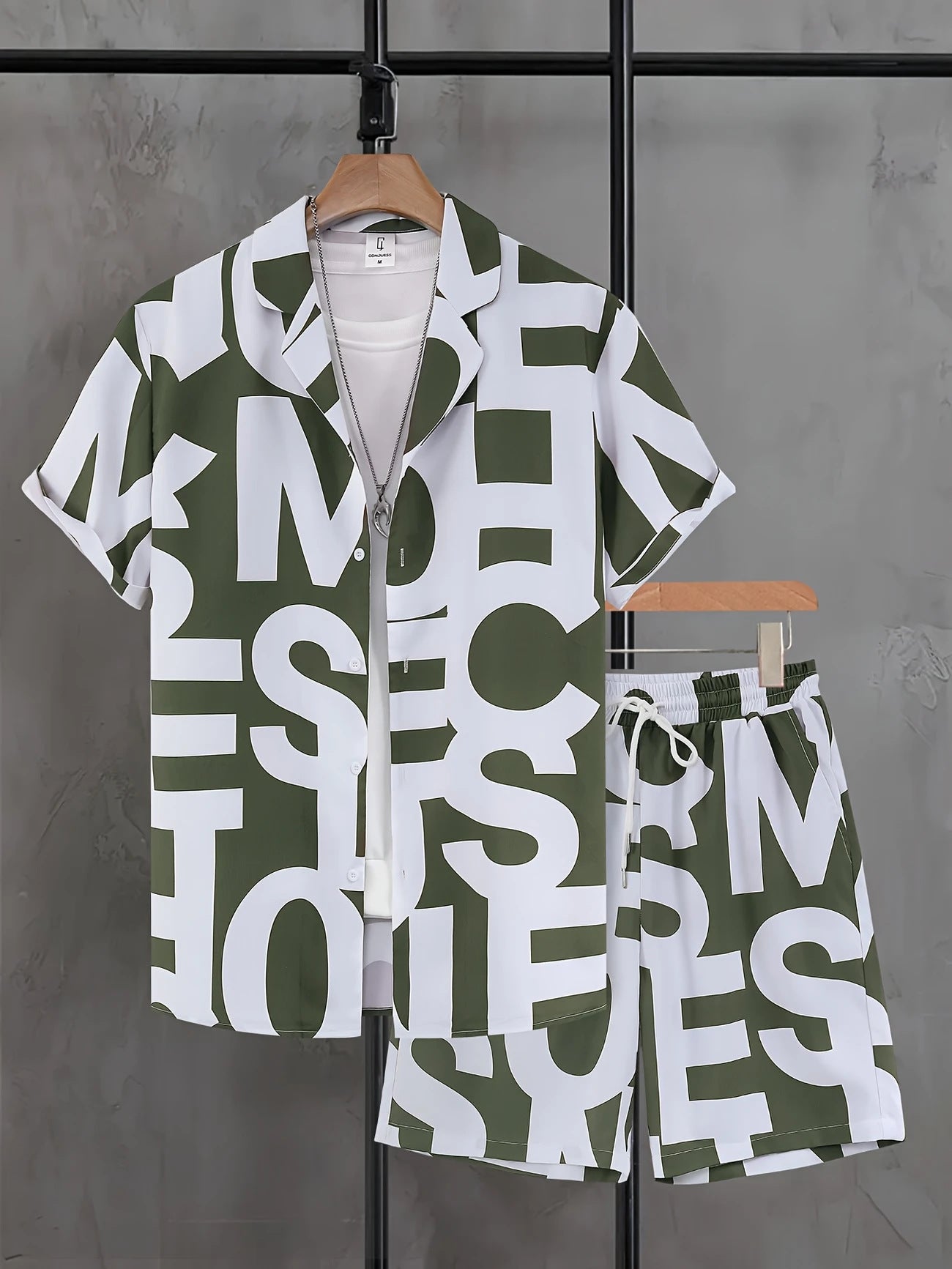 Completo da uomo estivo traspirante casual da uomo camicia e pantaloncini