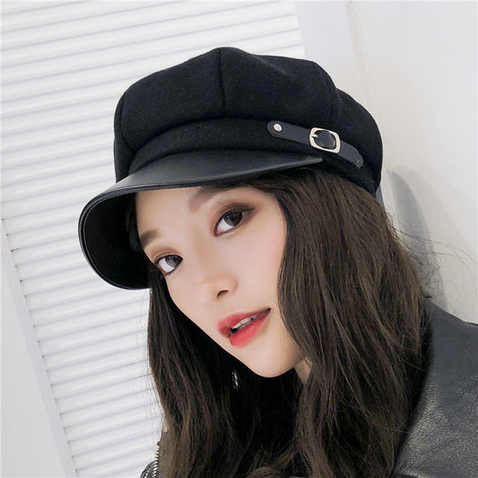 Cappello primaverile in lana con basco alla moda per donna