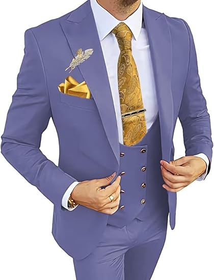 Completo da uomo slim fit con gilet doppio petto e pantaloni