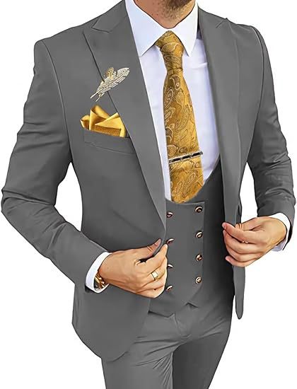 Completo da uomo slim fit con gilet doppio petto e pantaloni