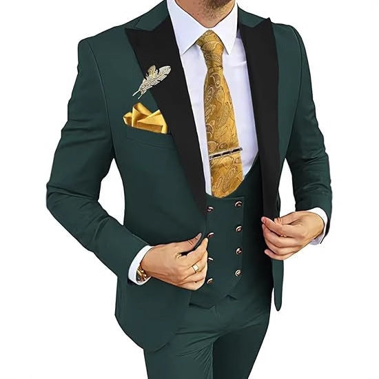 Completo da uomo slim fit con gilet doppio petto e pantaloni