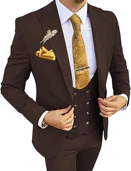 Completo da uomo slim fit con gilet doppio petto e pantaloni