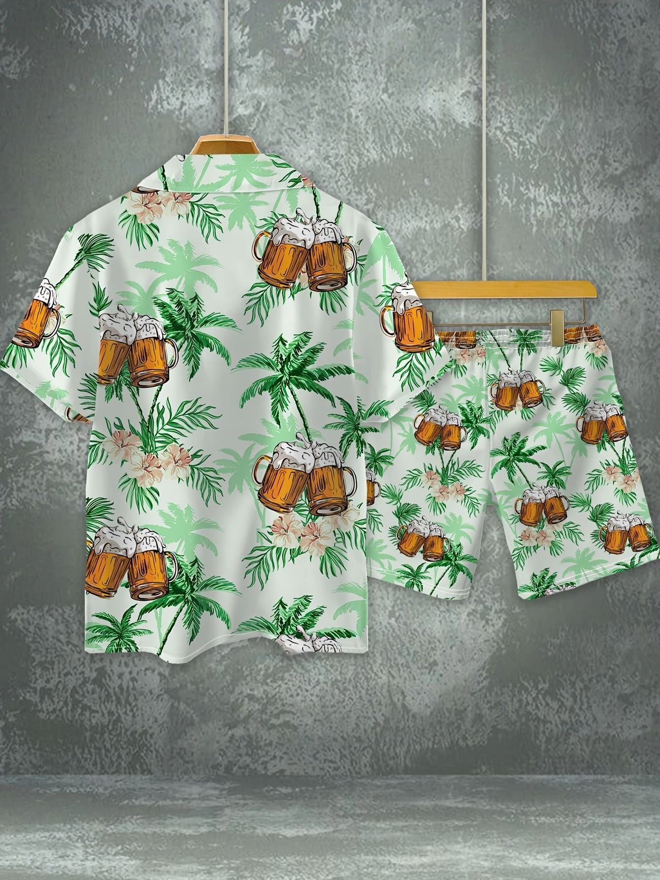 Completo da uomo estivo traspirante casual da uomo camicia e pantaloncini