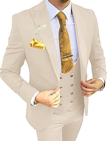 Completo da uomo slim fit con gilet doppio petto e pantaloni
