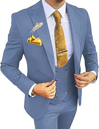 Completo da uomo slim fit con gilet doppio petto e pantaloni