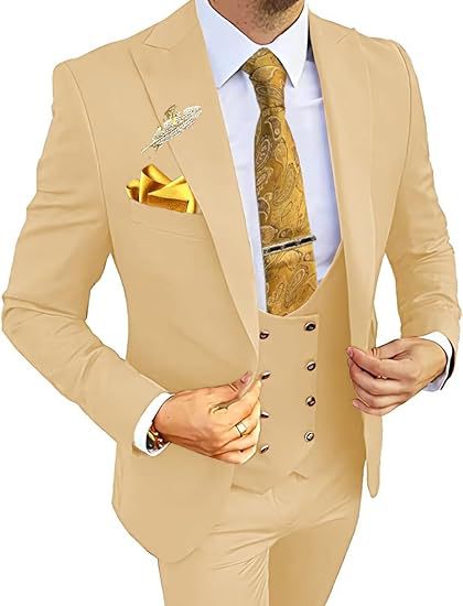 Completo da uomo slim fit con gilet doppio petto e pantaloni