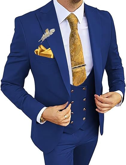 Completo da uomo slim fit con gilet doppio petto e pantaloni