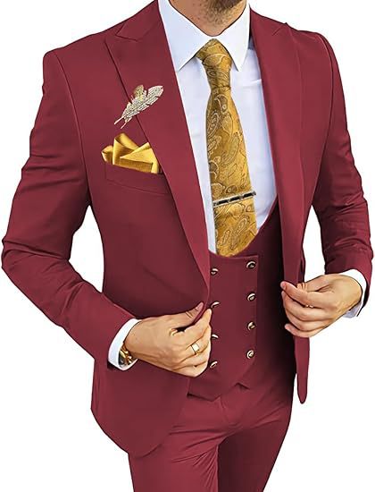 Completo da uomo slim fit con gilet doppio petto e pantaloni