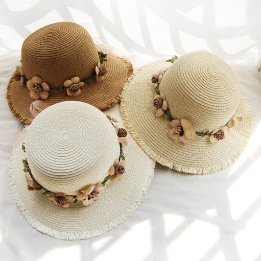 Cappello da spiaggia in paglia da donna, fresco e traspirante