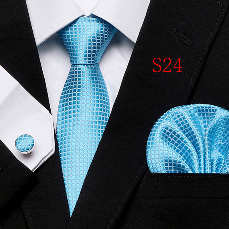 Cravatta sartoriale abbinato con gemelli e pochette da taschino (in seta)