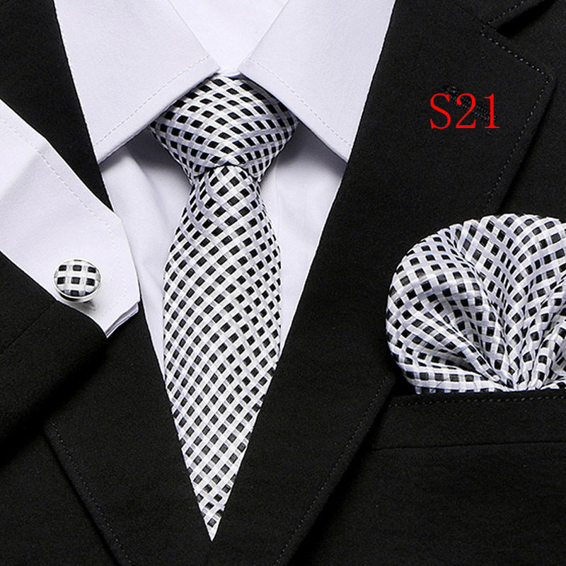 Cravatta sartoriale abbinato con gemelli e pochette da taschino (in seta)