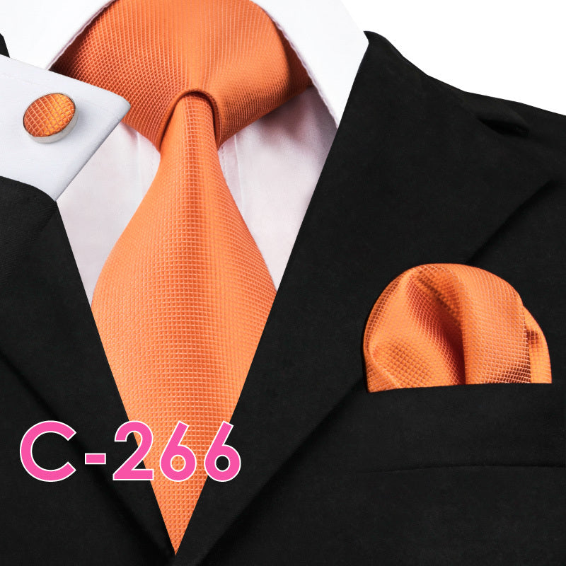 Set cravatta sartoriale in seta, pochette da taschino e gemelli
